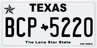 TX license plate BCP5220