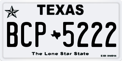 TX license plate BCP5222