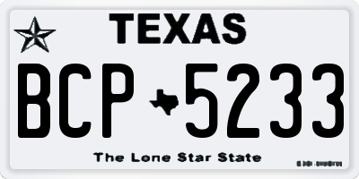 TX license plate BCP5233