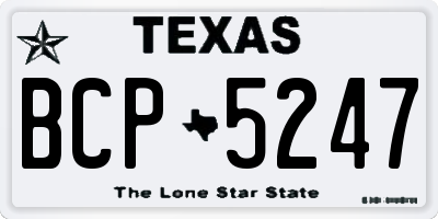 TX license plate BCP5247