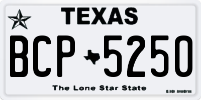 TX license plate BCP5250