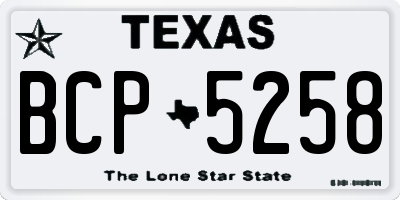 TX license plate BCP5258