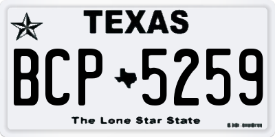 TX license plate BCP5259