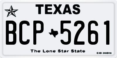 TX license plate BCP5261