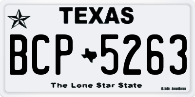 TX license plate BCP5263