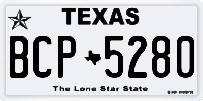 TX license plate BCP5280