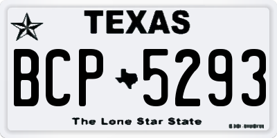 TX license plate BCP5293