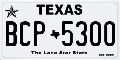 TX license plate BCP5300