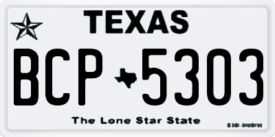 TX license plate BCP5303