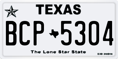 TX license plate BCP5304