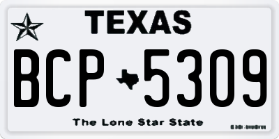 TX license plate BCP5309