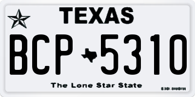 TX license plate BCP5310