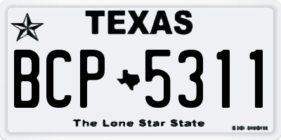 TX license plate BCP5311