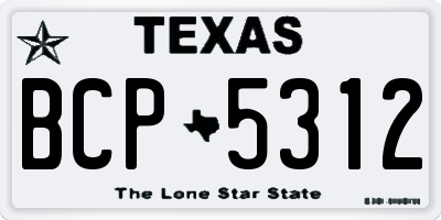 TX license plate BCP5312