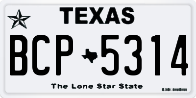 TX license plate BCP5314