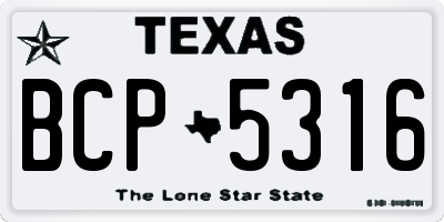 TX license plate BCP5316