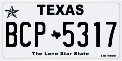 TX license plate BCP5317
