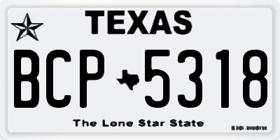 TX license plate BCP5318