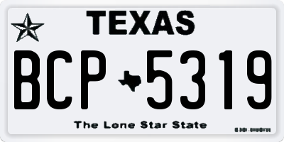 TX license plate BCP5319
