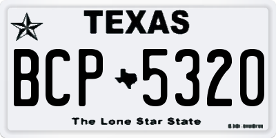 TX license plate BCP5320