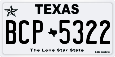 TX license plate BCP5322