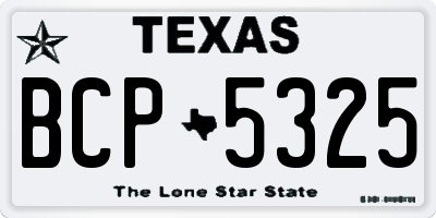 TX license plate BCP5325