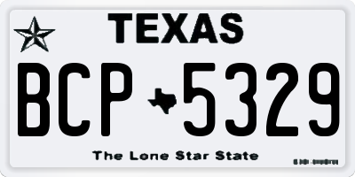 TX license plate BCP5329