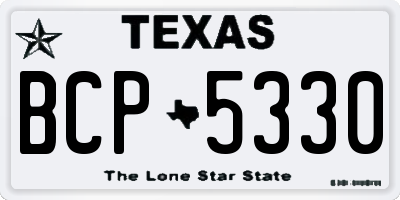 TX license plate BCP5330