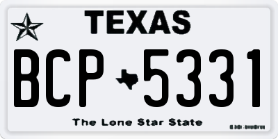 TX license plate BCP5331