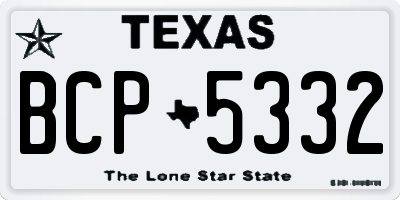 TX license plate BCP5332