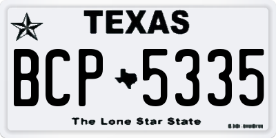 TX license plate BCP5335