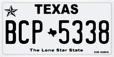 TX license plate BCP5338