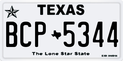 TX license plate BCP5344
