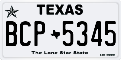 TX license plate BCP5345