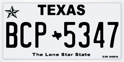 TX license plate BCP5347