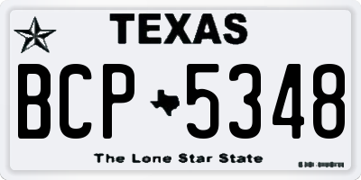 TX license plate BCP5348
