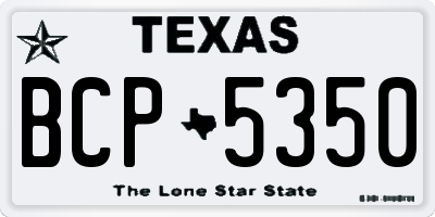 TX license plate BCP5350