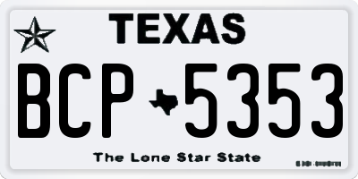 TX license plate BCP5353