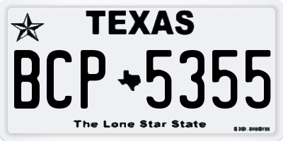 TX license plate BCP5355