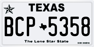 TX license plate BCP5358