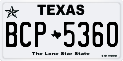 TX license plate BCP5360