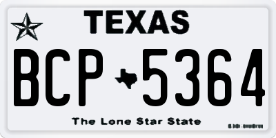 TX license plate BCP5364