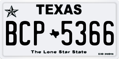 TX license plate BCP5366