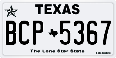 TX license plate BCP5367