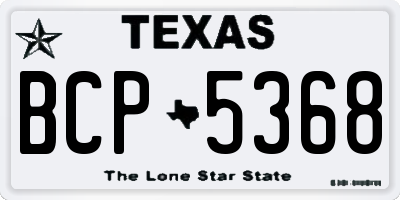TX license plate BCP5368