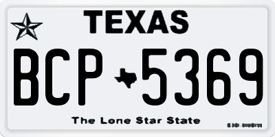 TX license plate BCP5369