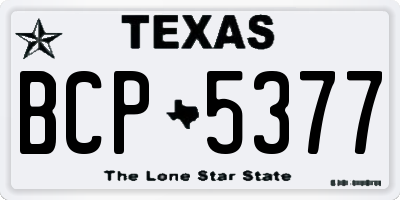 TX license plate BCP5377