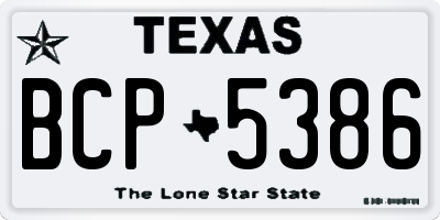 TX license plate BCP5386