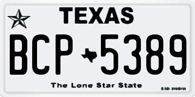 TX license plate BCP5389