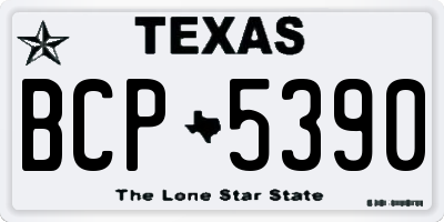 TX license plate BCP5390